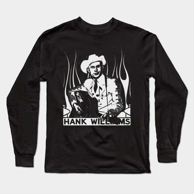 hank williams Long Sleeve T-Shirt by DerrickDesigner